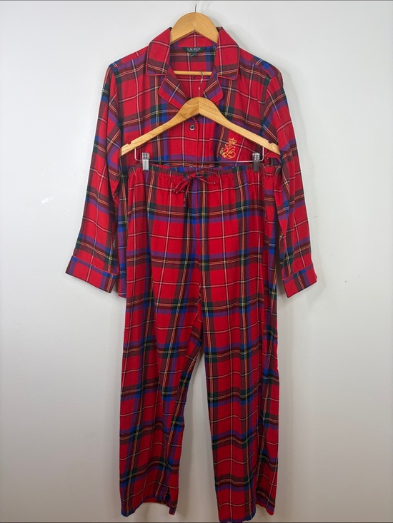 Lauren Ralph Lauren Other - Lauren Ralph Lauren Pajamas Womens Large Red Tartan Plaid Cotton Flannel PJs